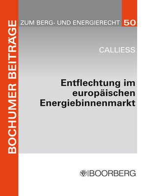 cover image of Entflechtung im europäischen Energiebinnenmarkt